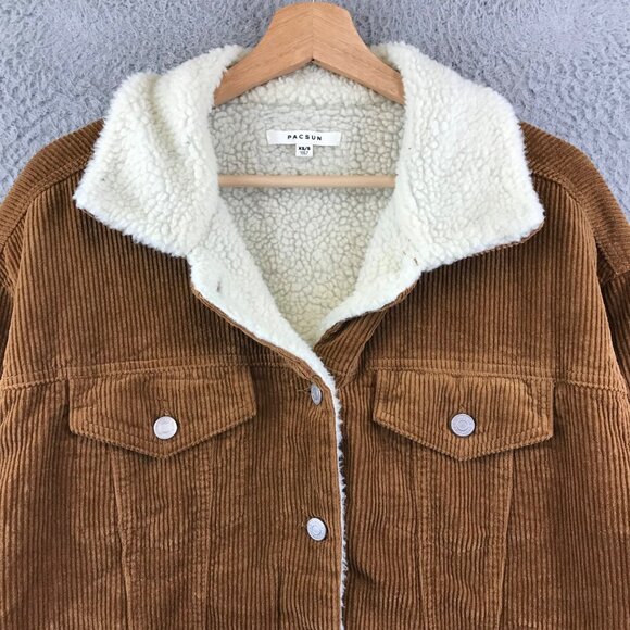 New PacSun Womens Corduroy Sherpa-Lined Jacket XS/S - Picture 3 of 14